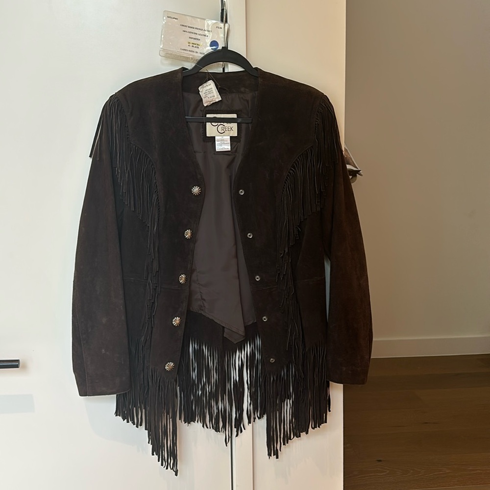 Vintage genuine leather fringe ghost rider jacket (NEVER BEEN WORN!)
